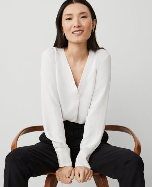 Mixed Media Pleat Front Top