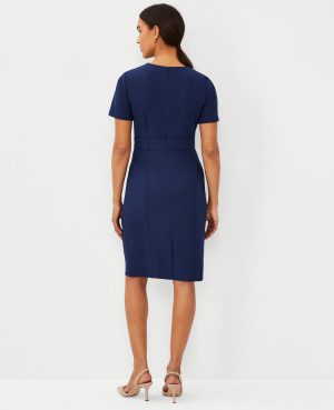 The Short Sleeve Sheath Dress in Bi-Stretch – Curvy Fit