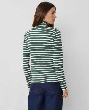 Petite Weekend Collection Striped Turtleneck Top