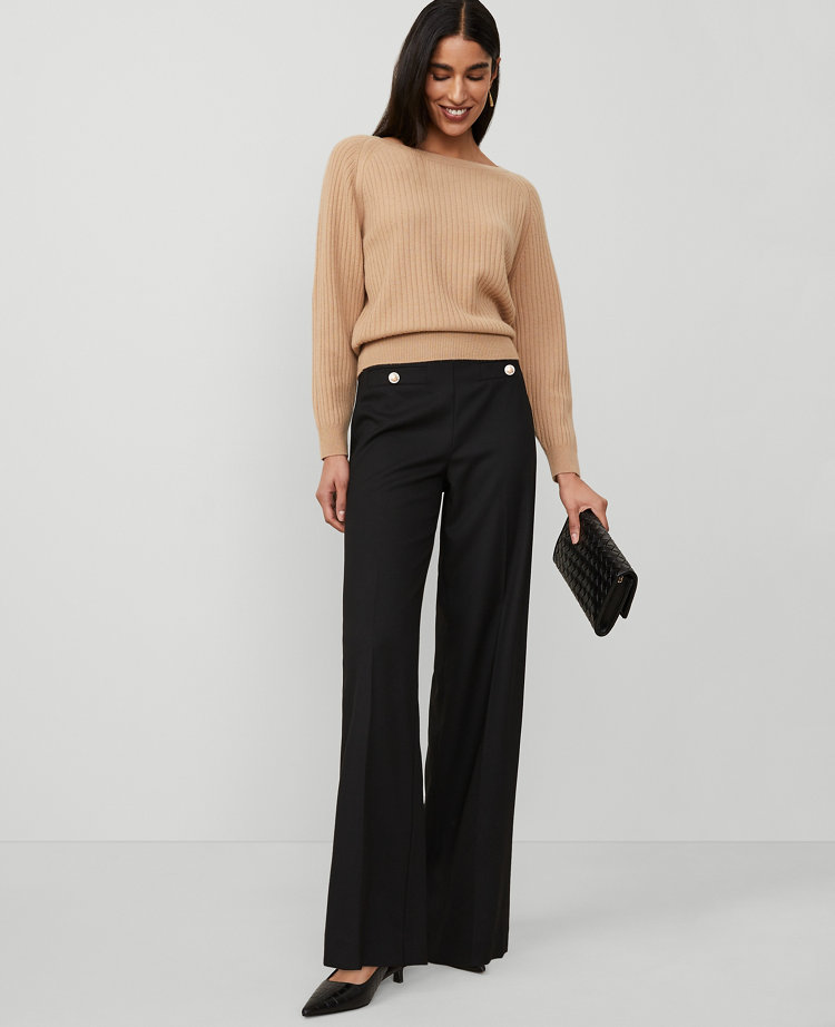 The Button Trim Sailor Wide-Leg Pant
