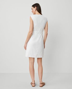 The Belted Shift Dress in Linen Blend
