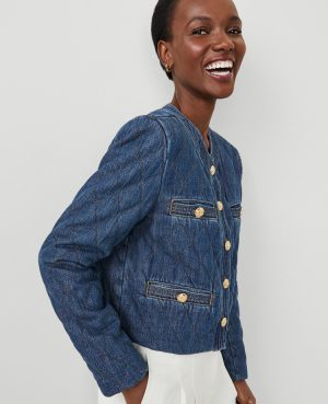 Petite Denim Quilted Jacket