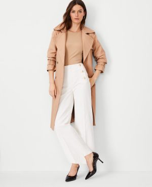 Petite Mariner High Rise Wide-Leg Crop Jeans in Ivory