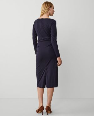 Petite Knit Tie Waist Sheath Dress