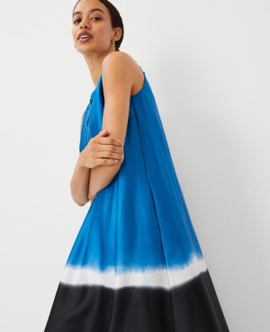 Petite Striped Midi Halter Pocket Dress