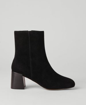 Flare Heel Suede Bootie