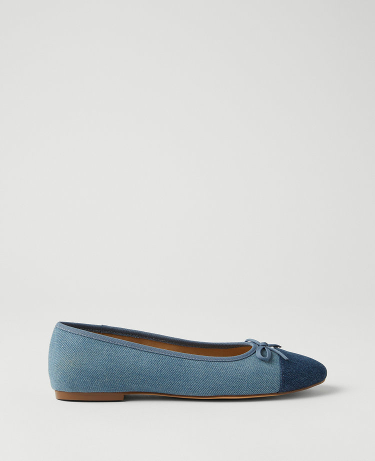 Weekend Collection Denim Cap Toe Ballet Flat