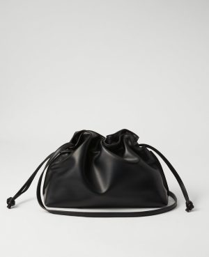 Drawstring Faux Leather Clutch