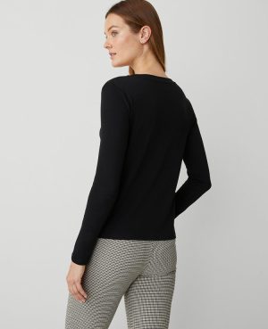 Petite Long Sleeve Crew Neck Top