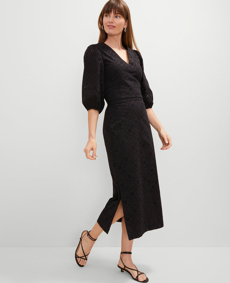 Eyelet Clean Midi Skirt