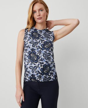 Floral Crew Neck Sweater Shell