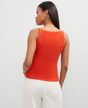 Petite Button V-Neck Tank Top