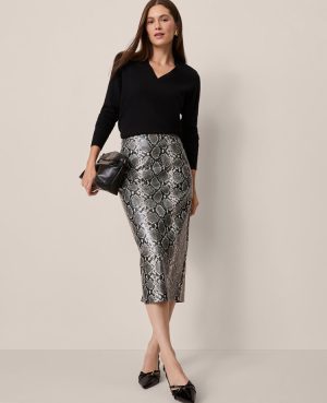 Snake Print Pencil Skirt