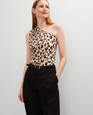 Animal Print One Shoulder Top