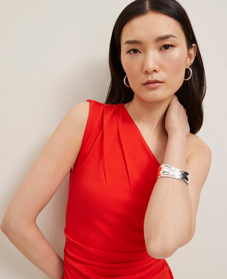 Petite Ruched One Shoulder Top