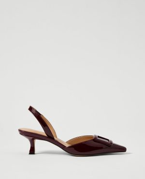 Patent Pointy Toe Slingback Pumps