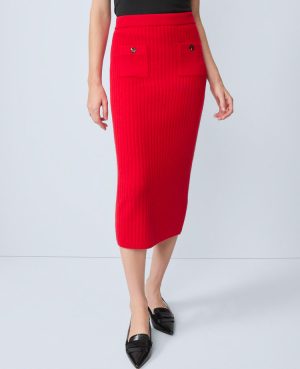 Petite Ribbed Sweater Skirt