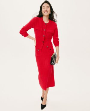 Petite Ribbed Sweater Skirt