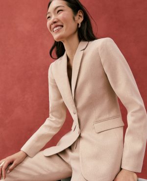 The Petite Greenwich Blazer in Metallic Jacquard