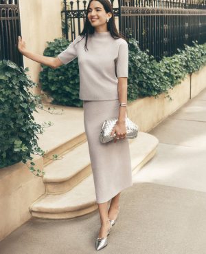 Petite Embellished Sweater Skirt