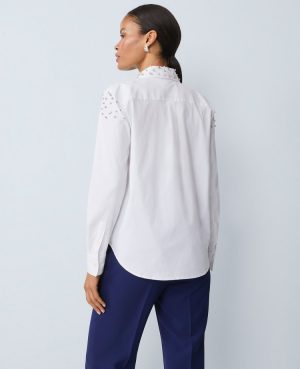 Petite Embellished Relaxed Perfect Shirt