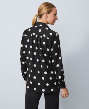 Petite Dotted Camp Shirt