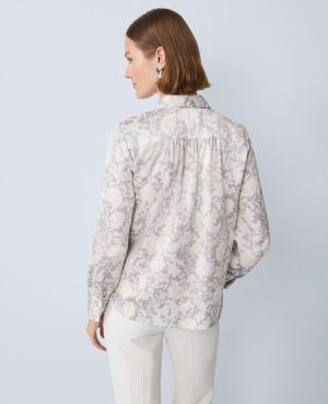 Floral Satin Button Down Shirt