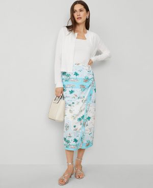 Map Print Wrap Skirt