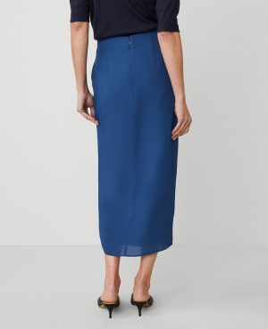 Petite Ruched Midi Skirt