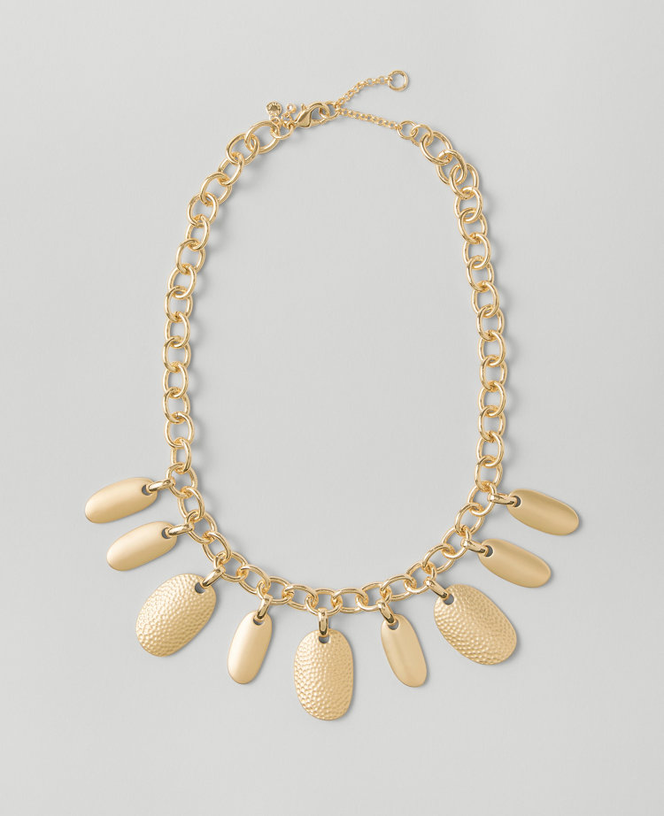 Metal Charm Statement Necklace