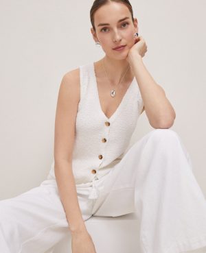 Petite Weekend Collection Boucl&eacute; Sweater Vest