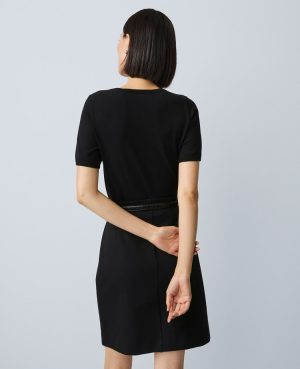 Ponte Belted A-Line Skirt