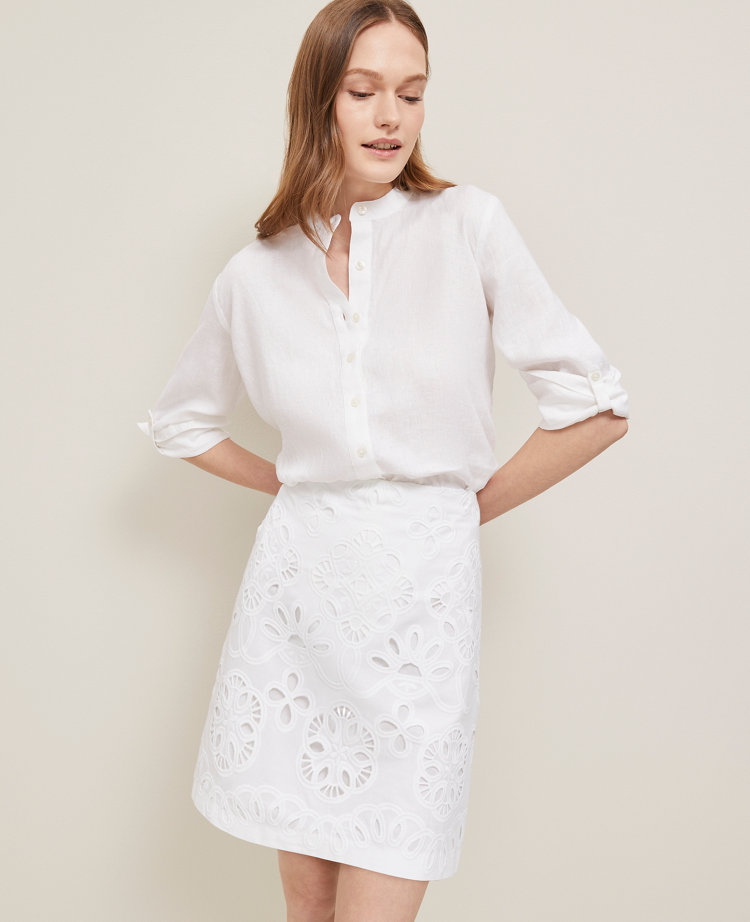 Petite Eyelet A-Line Skirt