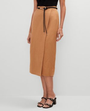 Petite Belted Wrap Skirt