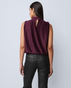 Mock Neck Bubble Hem Top
