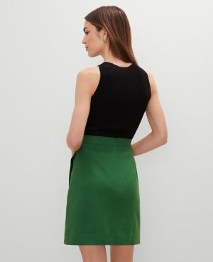 Linen Blend Sarong Wrap Skirt