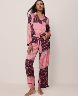 Chain Link Print Satin Pajama Set