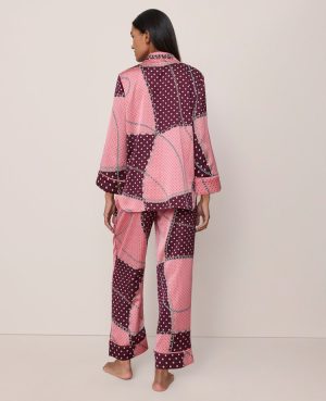Chain Link Print Satin Pajama Set