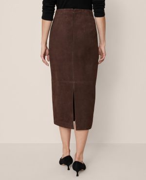 Studio Collection Seamed Pencil Skirt in Suede