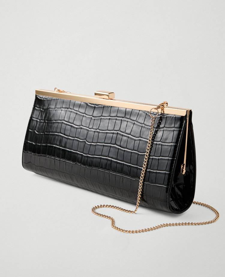 Croco Rectangle Clutch
