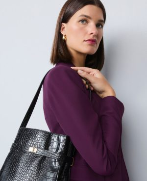 Fluid Crepe Fitted Long Blazer