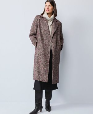 Herringbone Double Breasted Long Coat