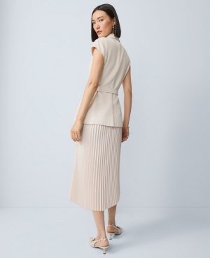 Petite Crepe Blazer Wrap Midi Dress