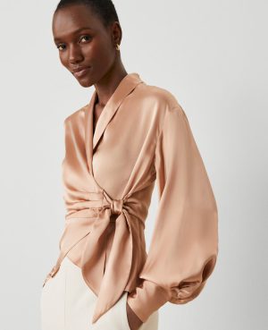 Petite Studio Collection Silk Wrap Blouse
