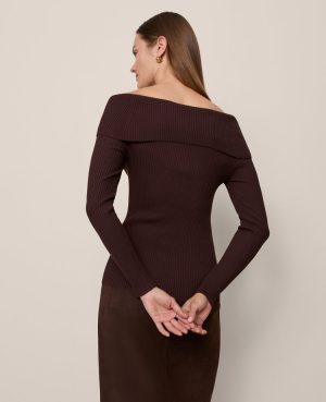 Twisted Off-The-Shoulder Sweater