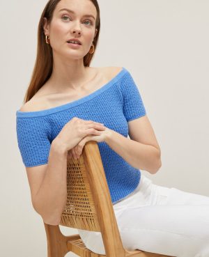 Petite Textured Off-The-Shoulder Sweater