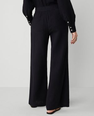 The Petite Pull-On Wide-Leg Pant in Triple Cloth