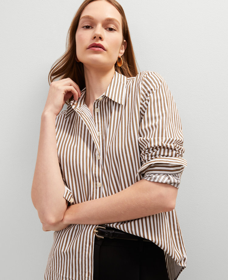 Petite Striped Relaxed Perfect Shirt