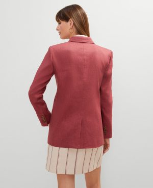 The Petite Longline Blazer in Linen Blend