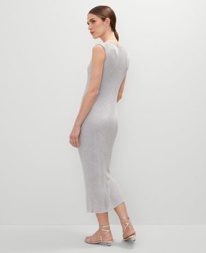 Scoop Neck Metallic Dress